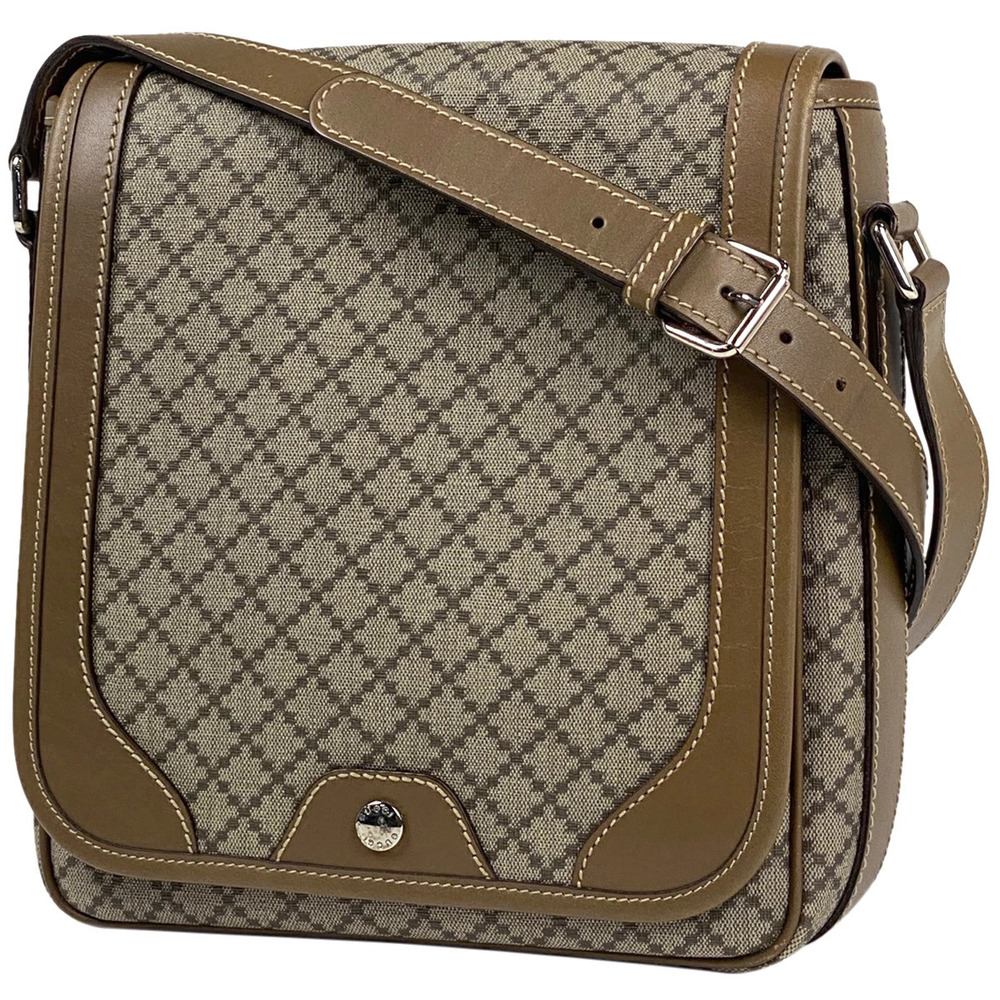 Gucci Diamante Shoulder Bag Crossbody Canvas Beige